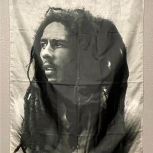 Bob Marley 100% Polyester Scarf Made in Italy 1993 29" x 41"